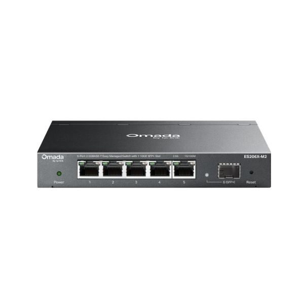 TP-Link Omada ES206X-M2 5-Port 2.5GBASE-T Easy Managed Switch with 1 10GE SFP+ Slot