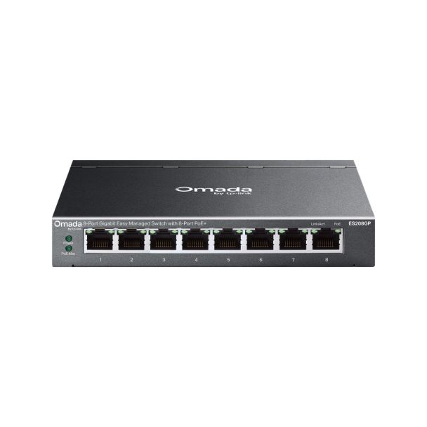 TP-Link Omada ES208GP 8-Port Gigabit Easy Managed Switch with 8-Port PoE+