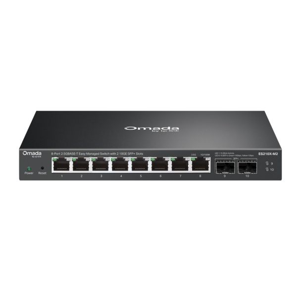 TP-Link Omada ES210X-M2 8-Port 2.5GBASE-T Easy Managed Switch with 2 10GE SFP+ Slots