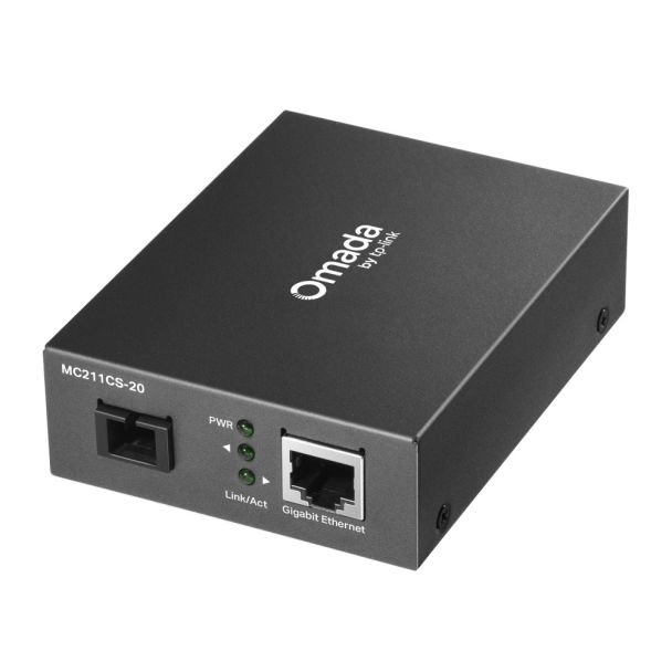 TP-Link Omada MC211CS-20 10/100/1000 Mbps RJ45 to 1000 Mbps Single-mode SC WDM Bi-Directional Fiber Converter