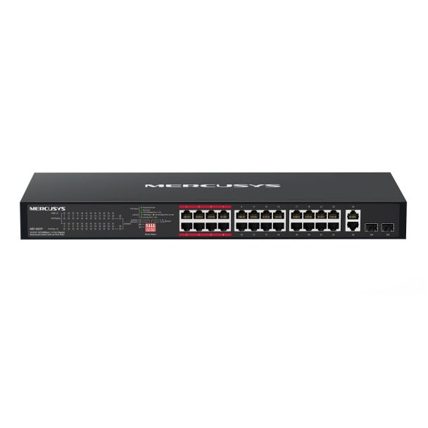 Mercusys MS126CP 24-Port 10/100Mbps + 2-Port Gigabit Rackmount Switch with 24-Port PoE+