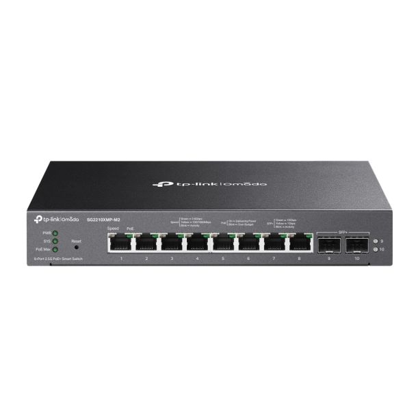 TP-Link Omada SG2210XMP-M2 8-Port 2.5GBASE-T and 2-Port 10GE SFP+ Smart Switch with 8-Port PoE+