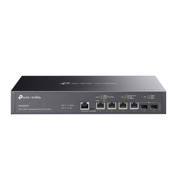 TP-Link Omada SX3206HPP 4-Port PoE++ 10GBase-T L2+ Managed Switch with 2 10GE SFP+ Slots