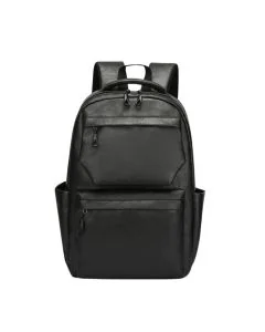 Genuine Leather Casual Business Backpack for Men - Black