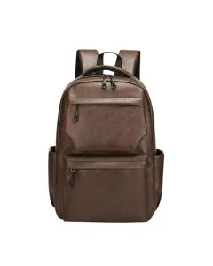 Genuine Leather Casual Business Backpack for Men - Dark Brown
