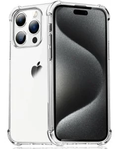 Transparent Jelly Back Cover for iPhone 15 Pro - Soft Clear TPU Case