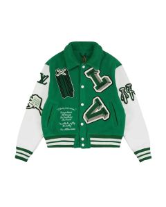 Louis Vuitton Varsity Leather Jacket - Green