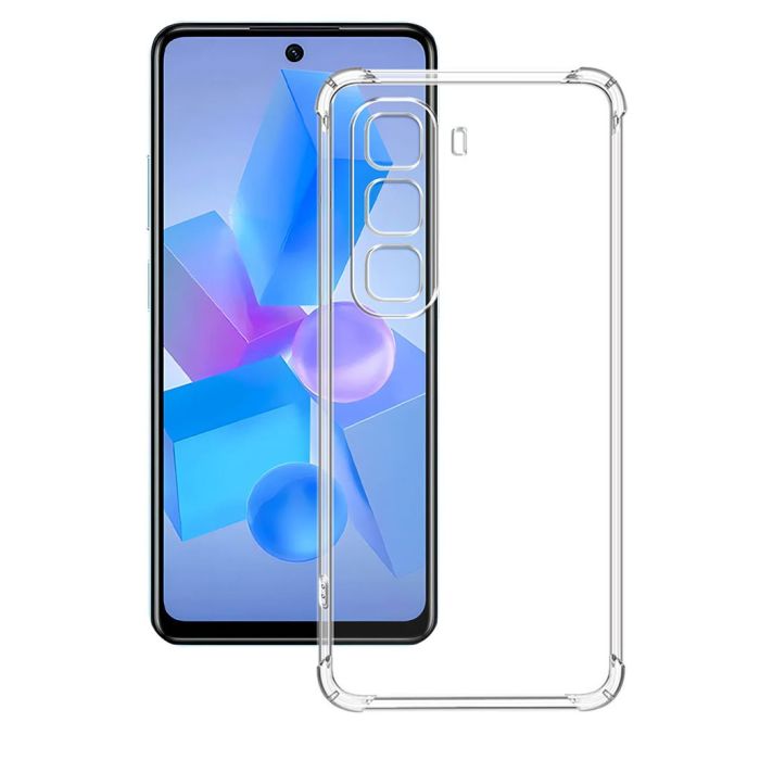 Transparent Jelly Back Cover for Infinix hot 50 pro plus - Soft Clear TPU Case
