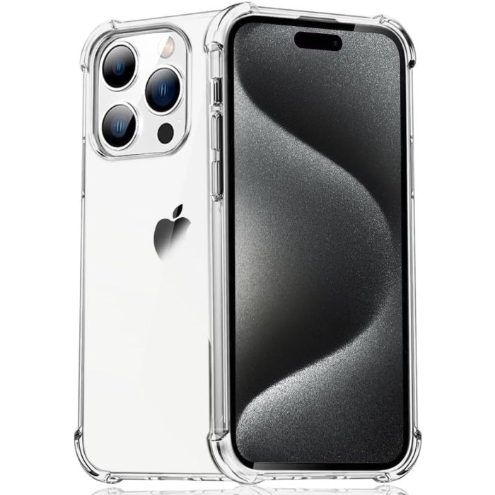 Transparent Jelly Back Cover for iPhone 15 Pro - Soft Clear TPU Case