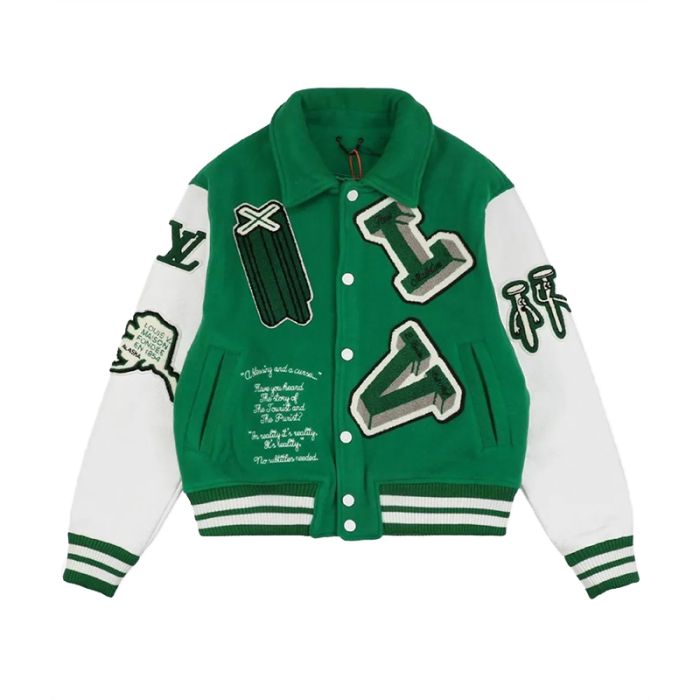 Louis Vuitton Varsity Leather Jacket - Green