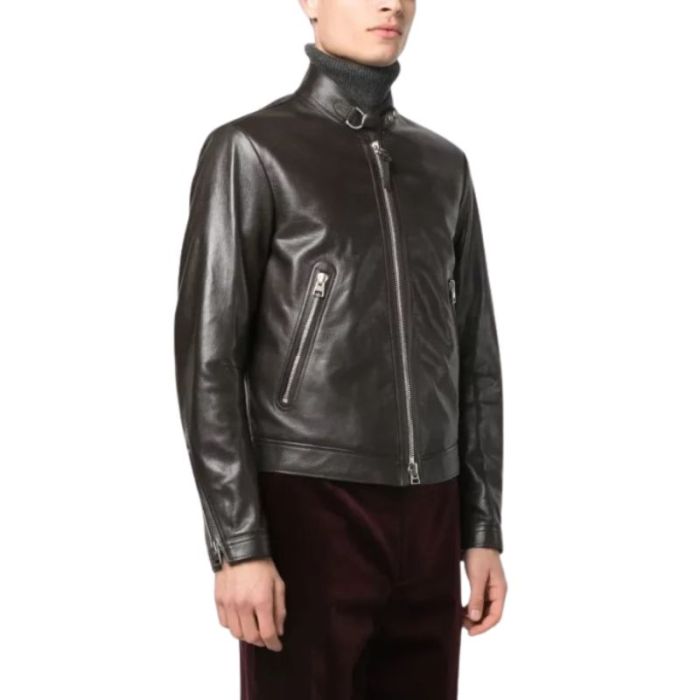 Tom Ford Leather Zip-Up Bomber Jacket